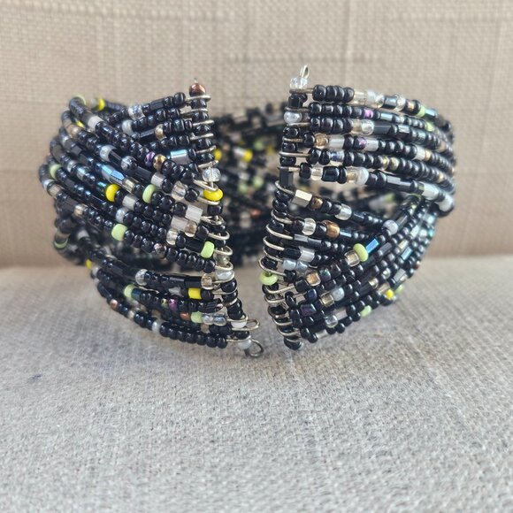 Fashion Wrist Band Mult Coloe Beads Fashion Jewelry Wide Bracelet Adjustable - Picture 6 of 11